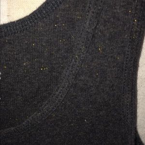 Grey and gold sparkly flowy tank top